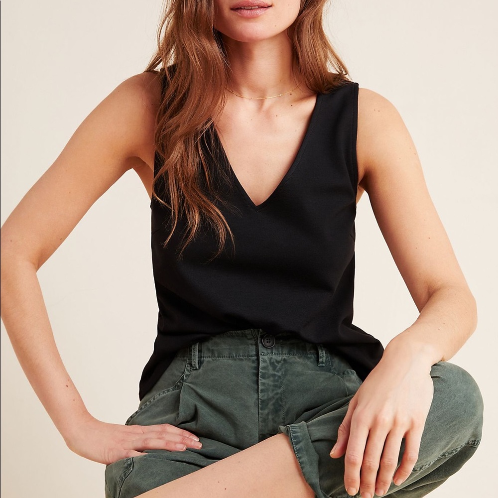 Anthropologie black v neck tank
